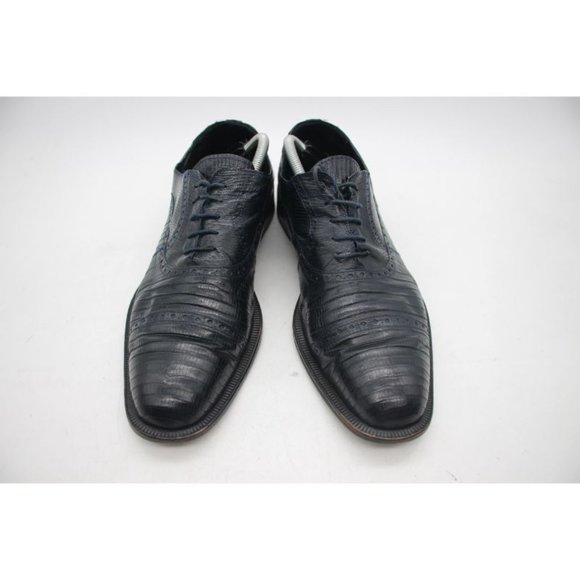 Forli Genuine Teju Navy Lizard Leather Men's Size 10 - Picture 2 of 12